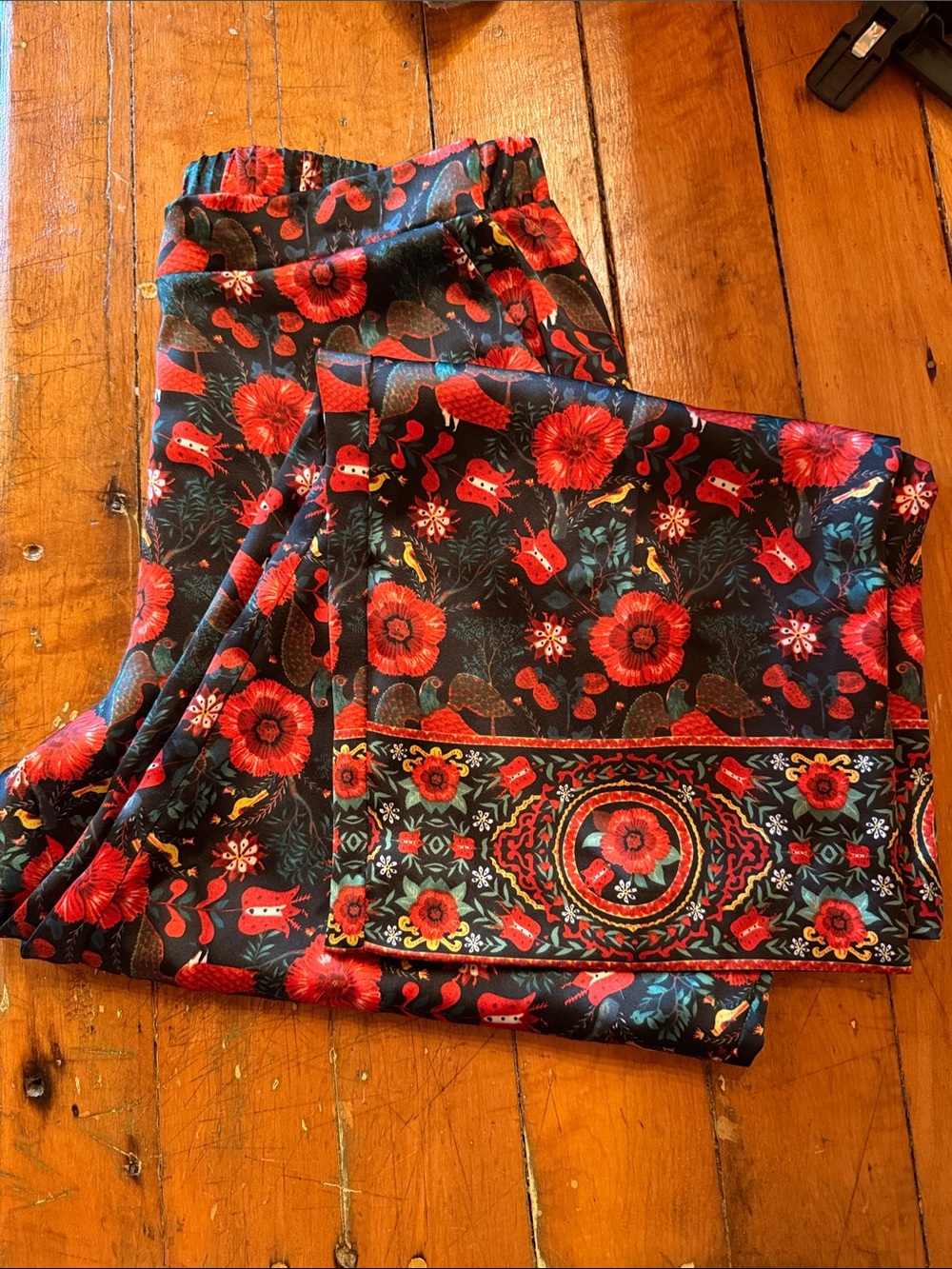 Philosophy Red Floral Boot-Cut Pants
